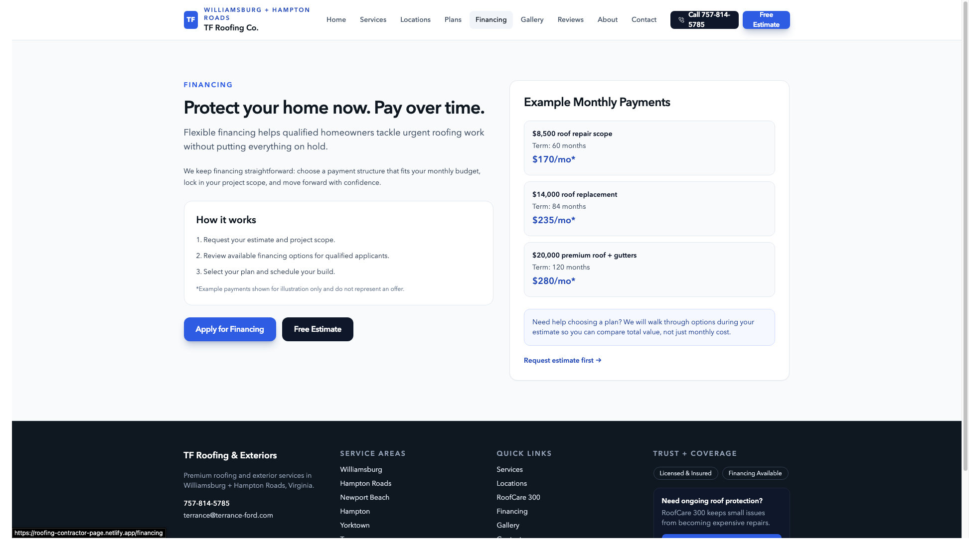 Roofing Company Concept